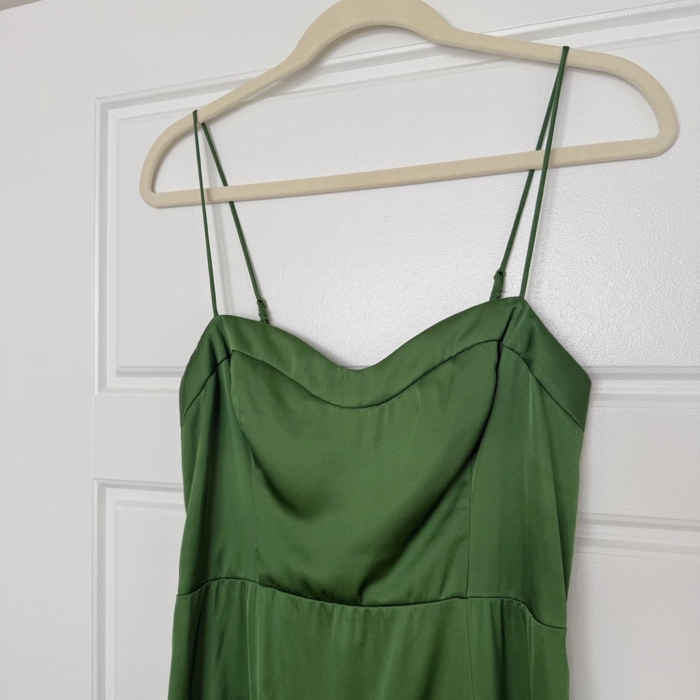 A&F Green Satin Midi Dress - Picture 3 of 6